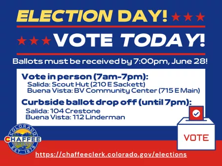 Election Day is today - ballots must be received by 7:00pm to be counted.
